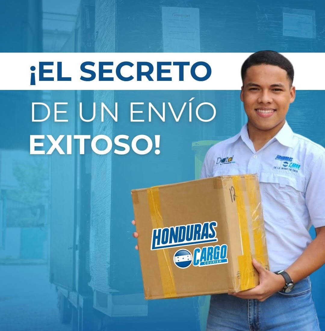 Mensajero de Honduras Cargo Courier entregando puerta a puerta